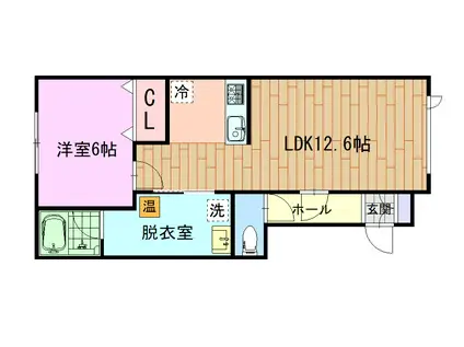 SITE EF(1LDK/2階)の間取り写真