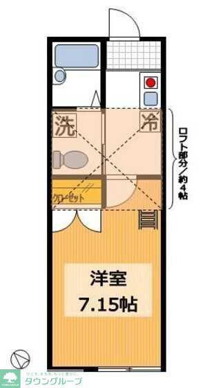 パークソレイユ(1K/1階)の間取り写真