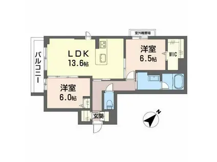 サンシャイン(2LDK/2階)の間取り写真