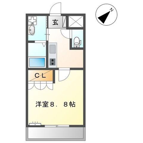 シャトーグレイス(1K/2階)の間取り写真