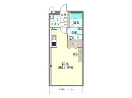 インベスト16(ワンルーム/4階)の間取り写真