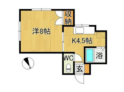 メゾンつつみ(1K/2階)の間取り写真