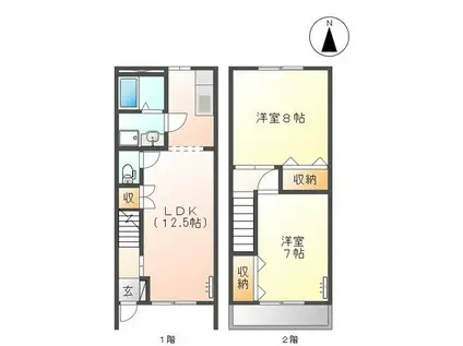 アルカディア(2LDK/1階)の間取り写真