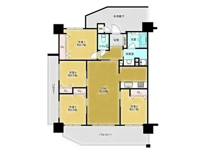 プレサンスロジェ名護宇茂佐ヴォール(4LDK/8階)の間取り写真