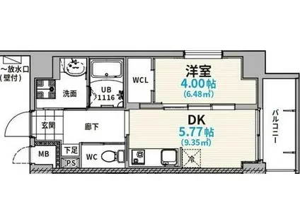 THE LOUNGE LINEAR GATE1K 1DK家賃10 0(1DK/7階)の間取り写真