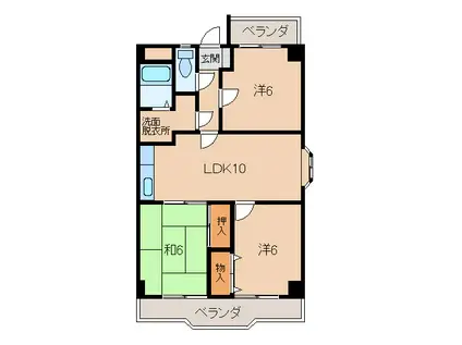 キューブN(3LDK/1階)の間取り写真