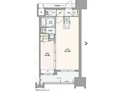 アポロ久留米東(1LDK/15階)の間取り写真