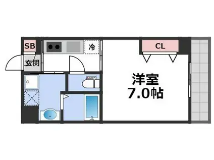 PARK HILLS 上本町壱番館(1K/4階)の間取り写真