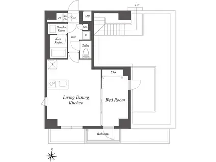 ルクレ墨田緑I(1LDK/10階)の間取り写真