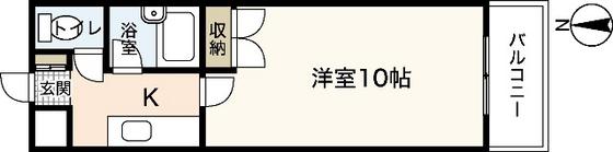 YASUDA BLD VI(1K/3階)の間取り写真