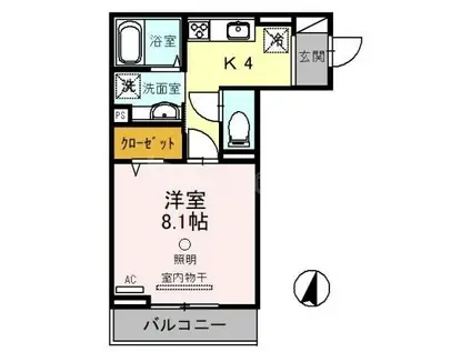 SOLANA II(1K/2階)の間取り写真