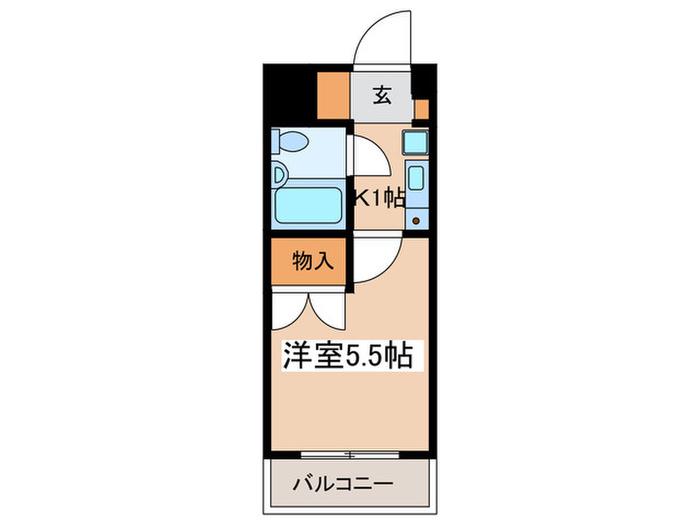 デアベルクハイム(1K/3階)の間取り写真