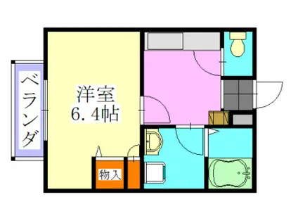 メゾンウィング(1K/2階)の間取り写真