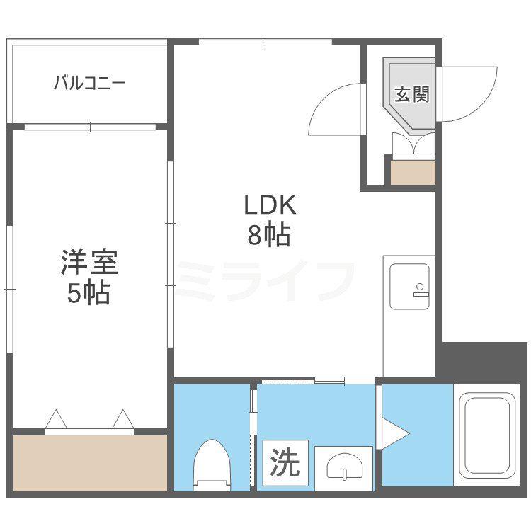 ハーモニーテラス林寺VII(1LDK/3階)の間取り写真