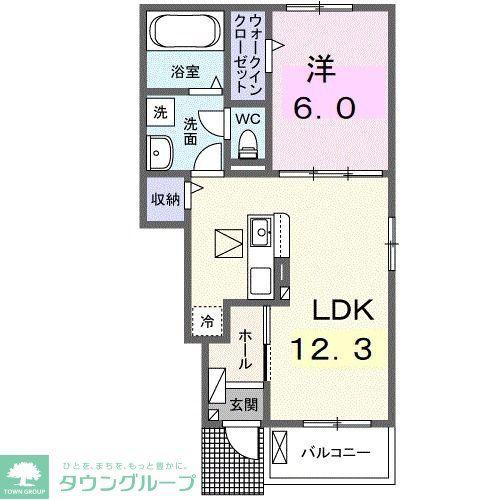 ルシア II(1LDK/1階)の間取り写真