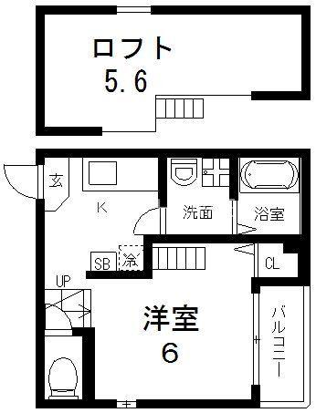クレセントハイツ(1K/1階)の間取り写真