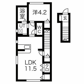 CASA CHARMANT(1LDK/2階)の間取り写真