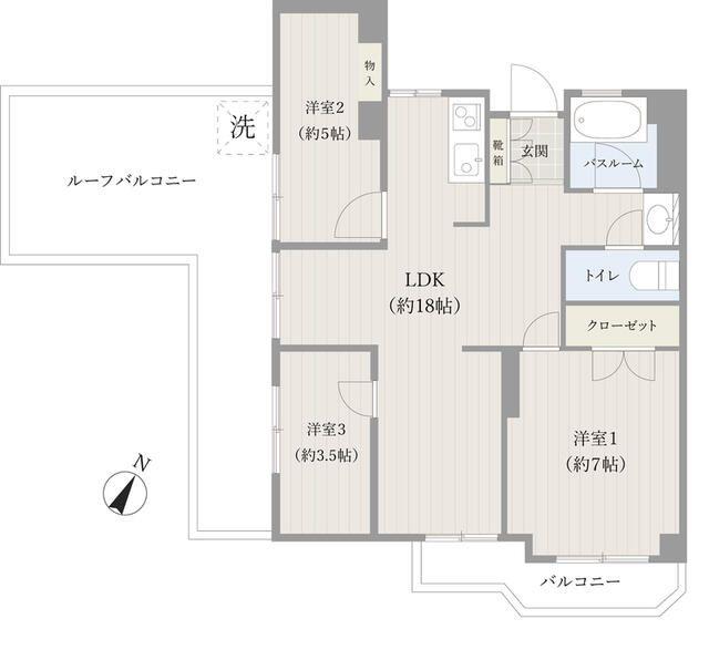 原宿インペリアルハイツ(3LDK/4階)の間取り写真