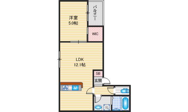 イル・フィオーレ一津屋(1LDK/2階)の間取り写真