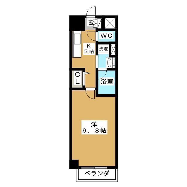 ジョイシティ蔵前(1K/11階)の間取り写真