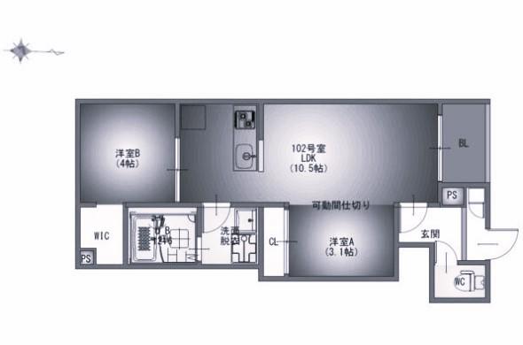 REGALEST桜山(2LDK/3階)の間取り写真