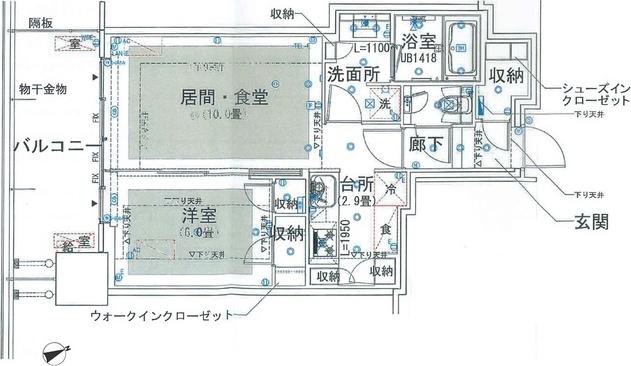 グランドシティタワー池袋(1LDK/11階)の間取り写真