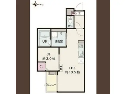 JACK HARUTAI(1LDK/1階)の間取り写真