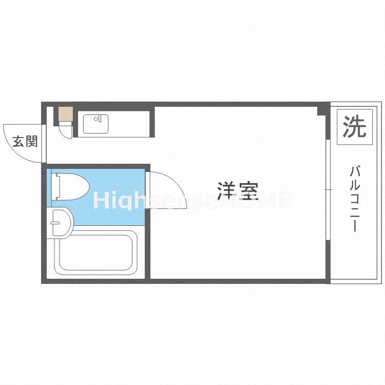 グランドハイツ東小橋(ワンルーム/3階)の間取り写真
