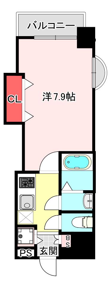LUXE長田(1K/2階)の間取り写真