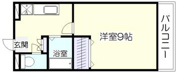 アラモード南光台(1K/2階)の間取り写真