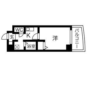ワピタ名駅(1K/2階)の間取り写真