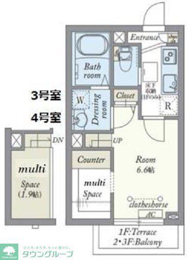 HYGGE FUTTONO(1K/1階)の間取り写真