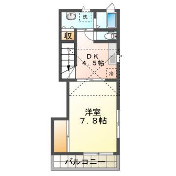サクラアベニュー(1DK/2階)の間取り写真