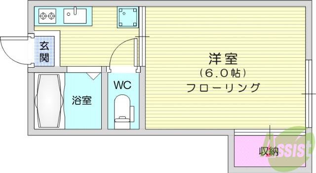 みづほハイツ(1K/2階)の間取り写真
