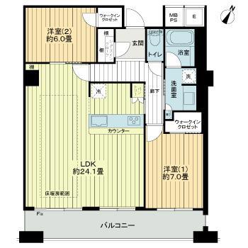 N4TOWER(2LDK/16階)の間取り写真