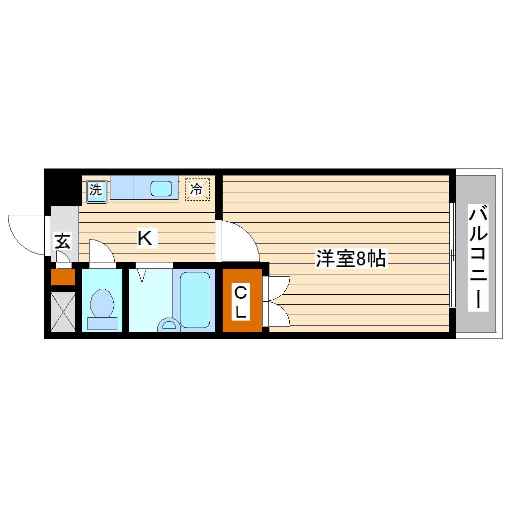 パルグランドマンション(1K/2階)の間取り写真