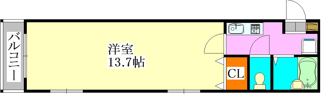 ミリアビタ実籾A(1K/2階)の間取り写真