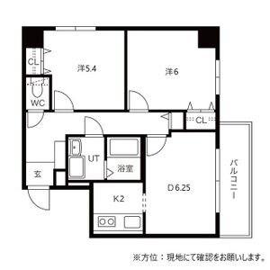 フィラコート北11条(2DK/6階)の間取り写真