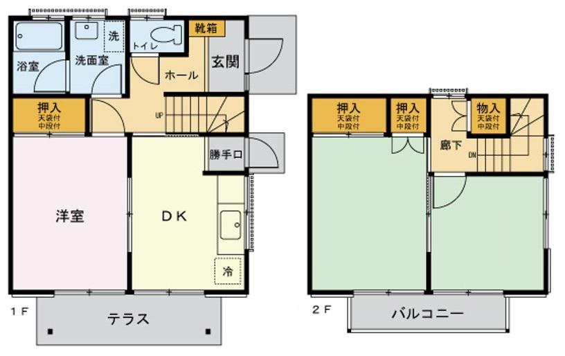 フジハイツ(3DK/1階)の間取り写真