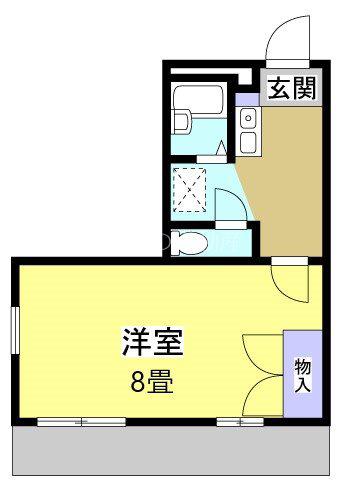 レジデンス城西(1K/2階)の間取り写真
