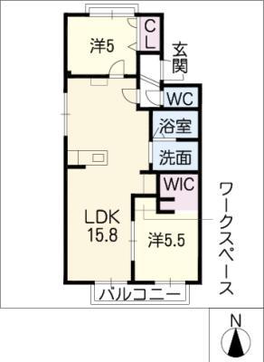 マロンハイツ(2LDK/1階)の間取り写真