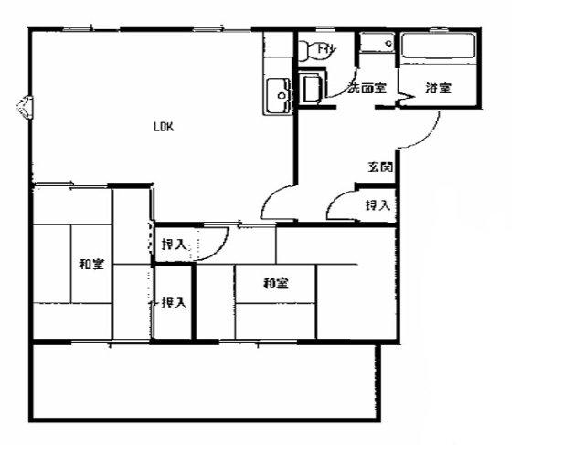 叶い坂 北棟(2LDK/2階)の間取り写真