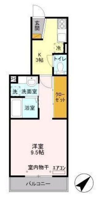 アビタシオンK(1K/3階)の間取り写真