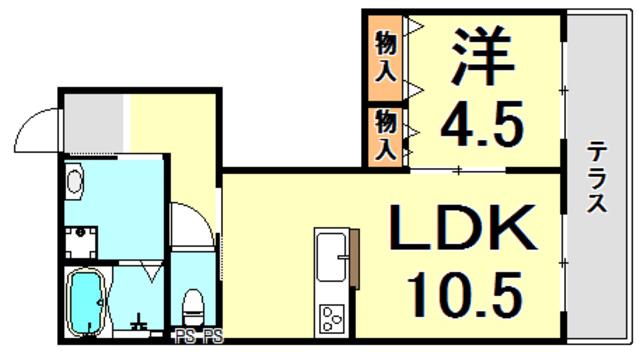ヘーベルメゾン小松北町(1LDK/1階)の間取り写真