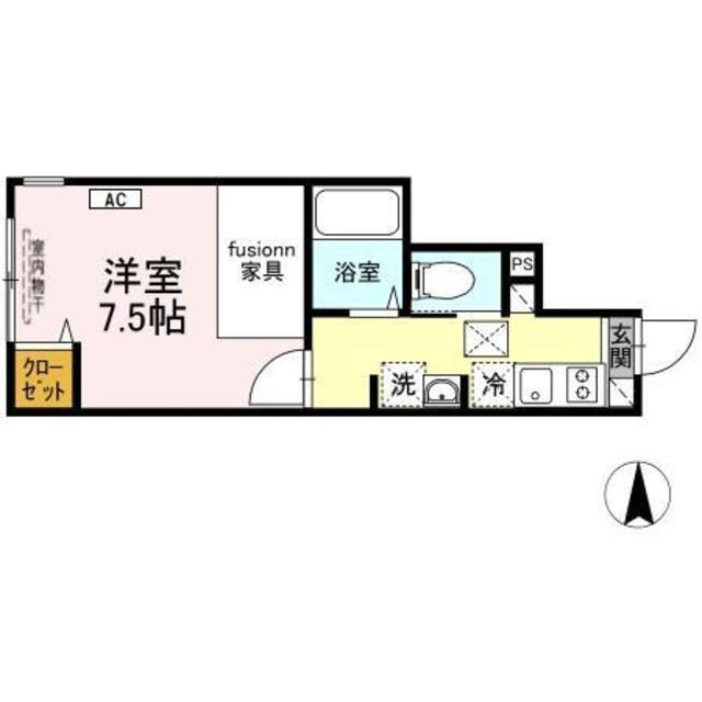 MIJAS KAMEARI-ESTE(1K/1階)の間取り写真