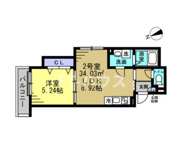 コンフォート薬園台(1LDK/1階)の間取り写真