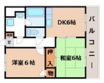 ザナドゥ90(2DK/4階)の間取り写真