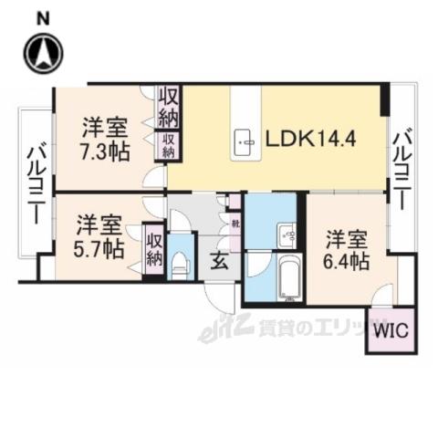 CASA BLANCAⅡ(3LDK/3階)の間取り写真