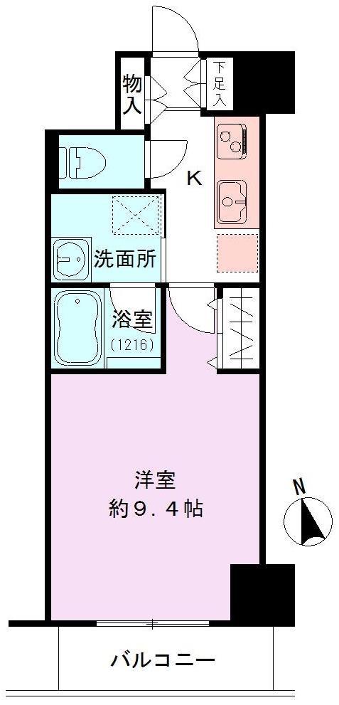 S-FORT新潟本町(1K/12階)の間取り写真