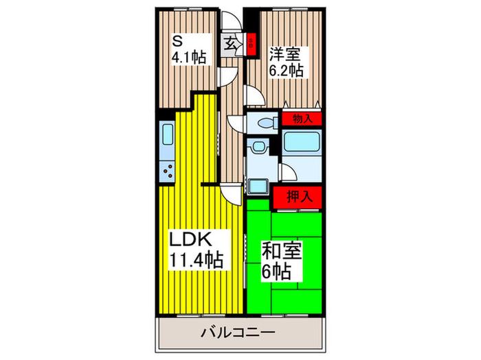スターコート北浦和(2SLDK/4階)の間取り写真